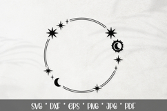 Celestial Frames SVG Files. Sun, Moon and Stars PNGs Clipart Product Image 5