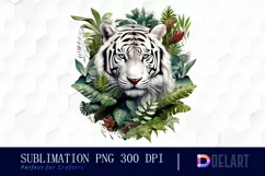 White Tiger Jungle Watercolor Clipart PNG Product Image 1