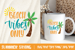 Summer SVG Design. Beach Vibes Only Inspirational Quote PNG. Product Image 1