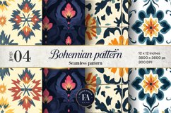 Chic Boho Vintage Digital Paper, Abstract Boho Vintage theme Product Image 1