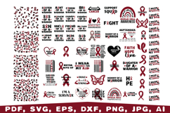 Sickle cell Awareness svg, burgundy Ribbon Svg Product Image 1