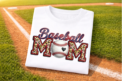 Baseball PNG, faux yarn Baseball Mom Png Product Image 1