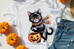 Halloween Black Cat Sublimation PNG | Cute Kitten Clipart Product Image 3