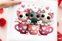 Weatercolor Valentine cats dolls clipart Product Image 1