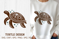 Celestial Sea Turtle SVG. Tribal Turtle Mandala PNG clipart Product Image 1