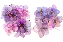 14 Watercolor Hydrangea Flowers Clipart Bundle, Pink Purple Product Image 2