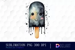 Watercolor Black Popsicle Happy PNG Clipart Product Image 1