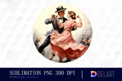 Watercolor Couple Dance Clipart, Illustration PNG Product Image 1