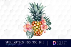 Pineapple with Tropical Floral Clipart Product Image 1