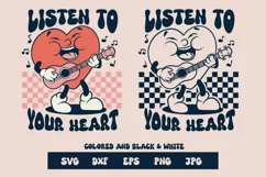 love music, flisten to your heart, valentine svg & sublim Product Image 2