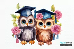 Graduation Owl Friends Sublimation PNG Clipart Product Image 1