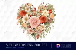 Watercolor Vintage Valentine Rose Clipart, Sublimation Art Product Image 1
