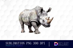 Rhinoceros Watercolor Clipart Product Image 1