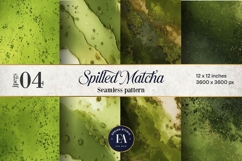 Spilled Matcha Texture, Green Abstract Liquid Digital Paper Product Image 1