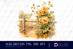 Watercolor Vintage Valentine Rose Clipart, Sublimation Art Product Image 1