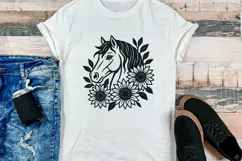 Horse Head with Sunflowers SVG | Floral Horse Cut File Product Image 3