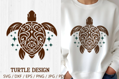 Ornamental Sea Turtle SVG | Tribal Turtle Mandala Cut File Product Image 1