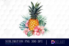 Pineapple with Tropical Floral Clipart Design Product Image 1