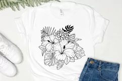 Tropical Flower Svg Hibiscus and Tropical Leaves Svg Product Image 2