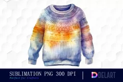Watercolor Cozy Knit Sweater PNG Clipart Product Image 1