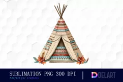 Native American Tent Watercolor Clipart PNG Product Image 1