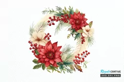 Christmas Holiday Wreath PNG Clipart Product Image 1