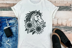 Horse Head Sunflower SVG | Floral Horse PNG Clipart Product Image 3