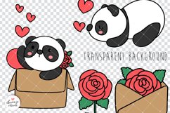 Valentine&#039;s panda svg, Panda SVG, in love panda svg Product Image 2