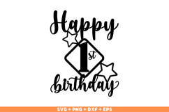 Happy 1st Birthday SVG, Happy Birthday SVG, Birthday shirt Product Image 1