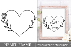Flower Wreath Svg Cut File. Heart Peony Frame Png Clipart. Product Image 1