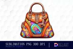 Watercolor Hippie Purse PNG Clipart Product Image 1