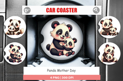 Car Coaster Panda Mother&#039;s Day Product Image 1