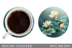 Lotus Coaster Design. Summer Coaster Sublimation Product Image 1