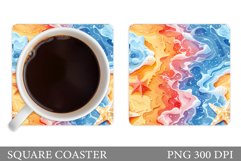 Abstraction Coaster Sublimation. Sea Coaster Design Product Image 1