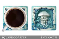 Jellyfish Coaster Design. Jellyfish Coaster Sublimation Product Image 1