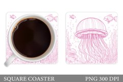 Jellyfish Coaster Sublimation. Jellyfish Sublimation Product Image 1