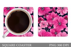 Flowers Coaster Sublimation. Wildflowers Coaster Design Product Image 1