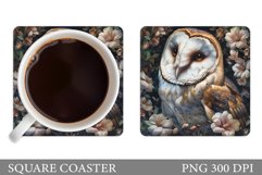 Owl Coaster Sublimation. Owl Sublimation Product Image 1