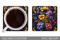 Flowers Coaster Design. Flowers Coaster Sublimation Product Image 1