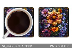 3D Flowers Coaster Design. Flowers Coaster Sublimation Product Image 1
