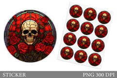 Scull Sticker Design. Stained Glass Scull Sticker Product Image 1