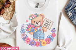 Best mom ever PNG, Cute Animals Mothers Day Clipart PNG Product Image 2
