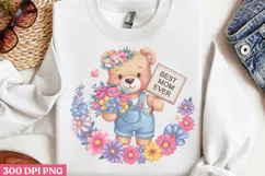 Best mom ever PNG, Cute Animals Mothers Day Clipart PNG Product Image 2