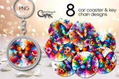 Bright Butterfly | Car coaster &amp; key chain sublimation Product Image 1