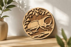 Horn Beetle Lasercut Decoration SVG Product Image 1