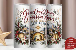 Christian Nativity 20oz Tumbler Wrap, Bethlehem Christmas Tu Product Image 2