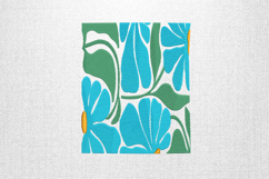 Blue Floral Garden Block Embroidery Design Product Image 1