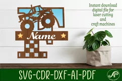 Monster truck Capital Monogram Letter F SVG Product Image 1