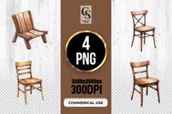 Rustic Wooden Chair Clipart Sublimation PNG Product Image 1