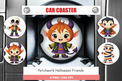 Car Coaster Patchwork Halloween Friends Product Image 1